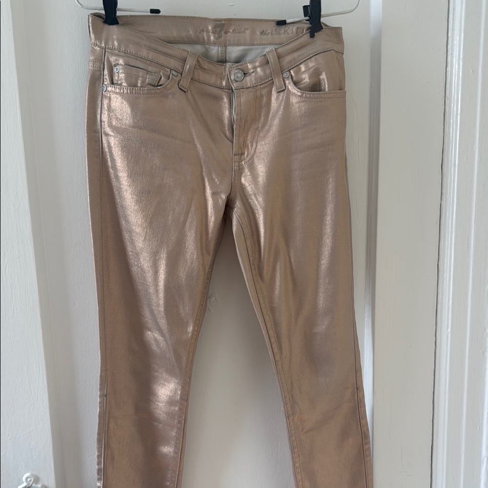 7 for all mankind Metallic Skinny Jeans